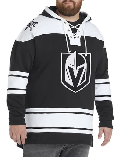 Lace-Up Jersey-Style Hoodie