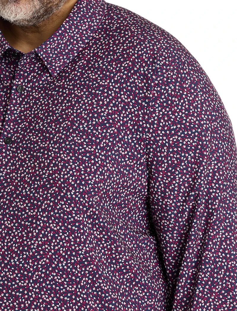 Micro Floral Patterned Sport Shirt