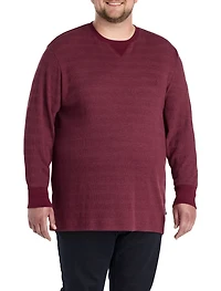 Waffle-Knit Crewneck Sweater