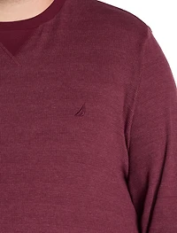 Waffle-Knit Crewneck Sweater