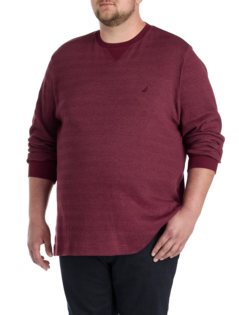 Waffle-Knit Crewneck Sweater