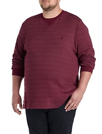 Waffle-Knit Crewneck Sweater