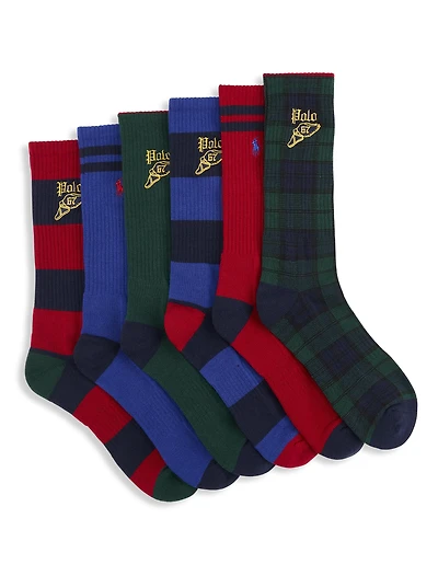 6-pk Tartan Crew Socks