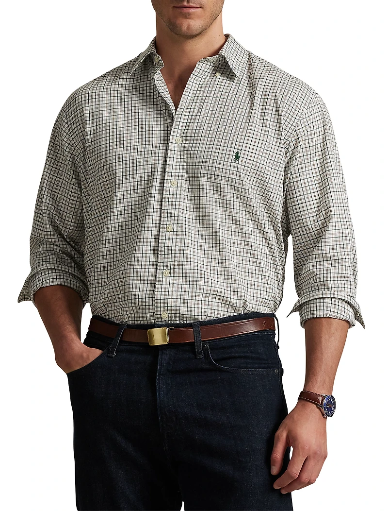 Multi Plaid Twill Sport Shirt