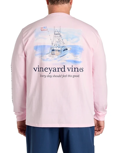 Painted Shining Sea Flag Long-Sleeve Pocket T-Shirt