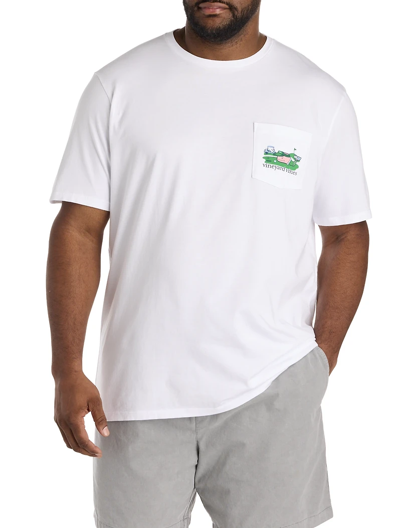Golfer Whale Graphic Pocket T-Shirt