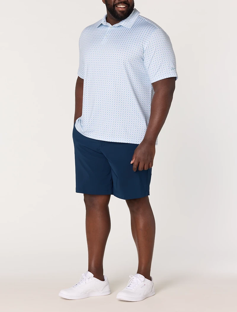 Mini Geometric Print Performance Polo Shirt