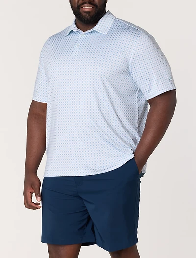 Mini Geometric Print Performance Polo Shirt