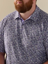 Hibiscus Print Polo Shirt