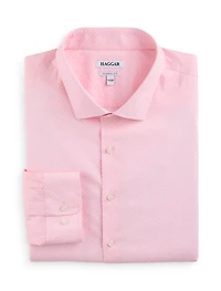Wrinkle-Resistant Geometric Patterned Dress Shirt
