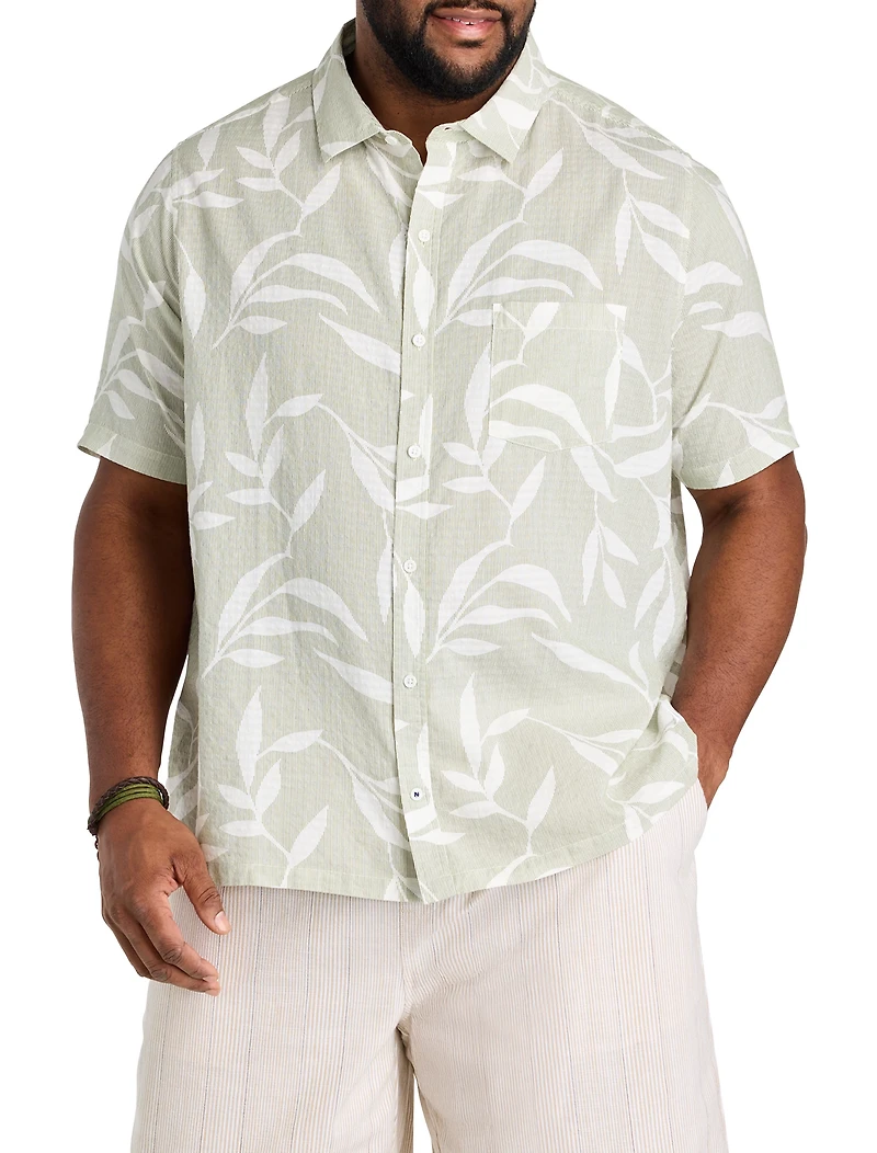 Leaf Print Sport Shirt