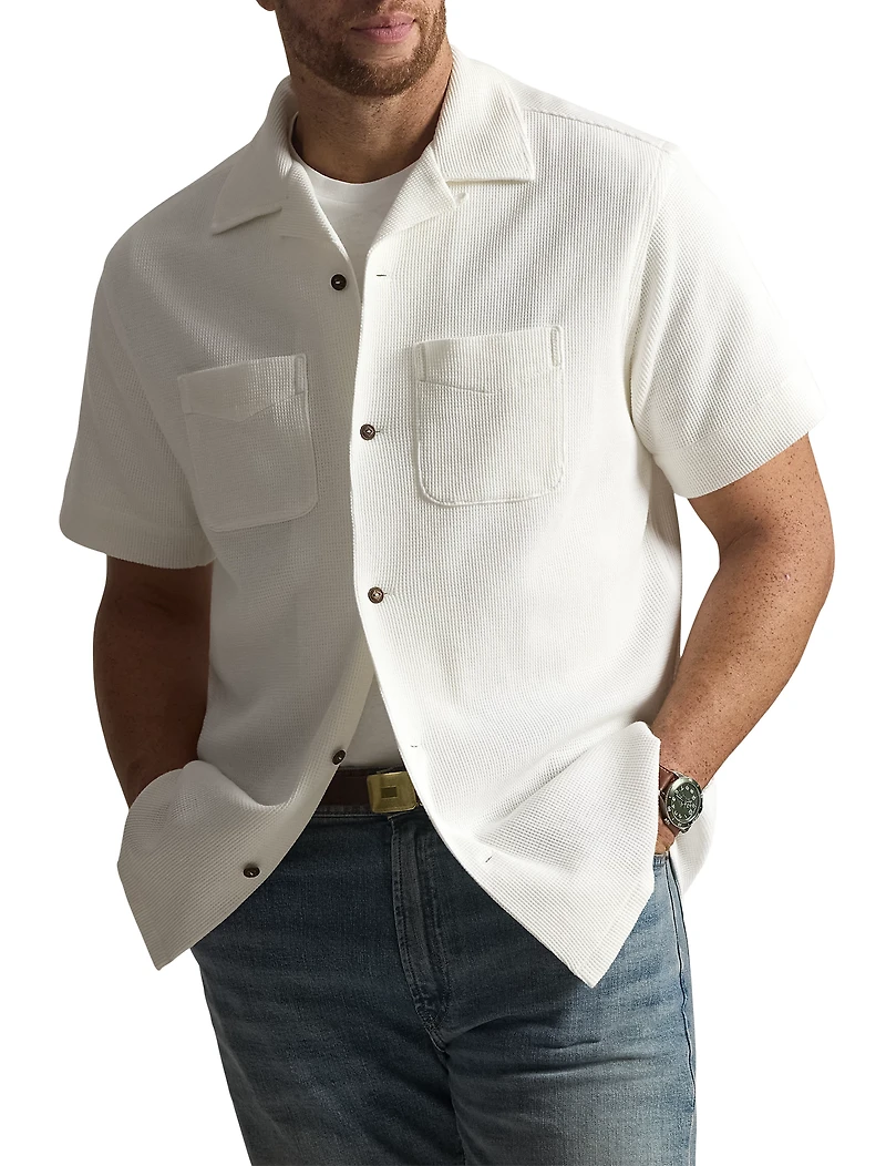Waffle Knit Camp Shirt