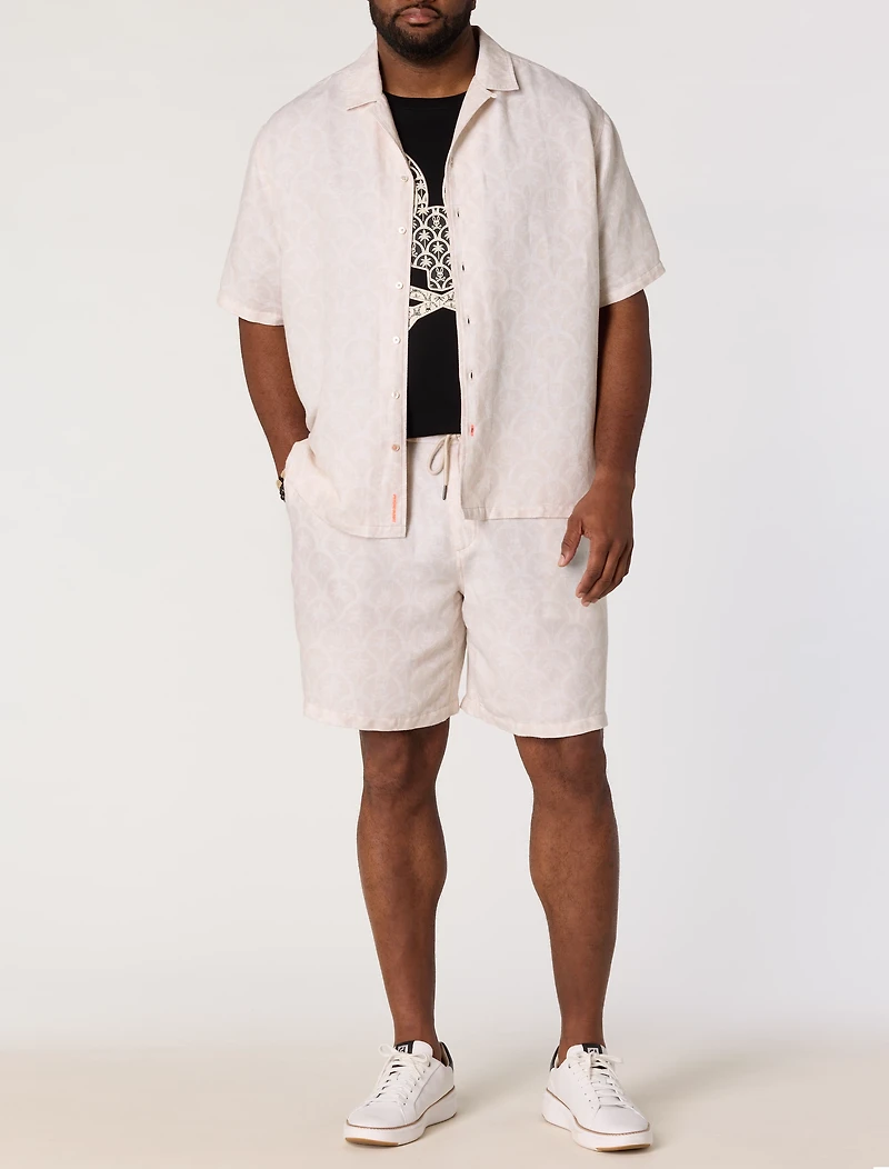 Brad Print Linen-Blend Shorts