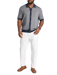 Jacquard Button-Front Sweater Polo Shirt