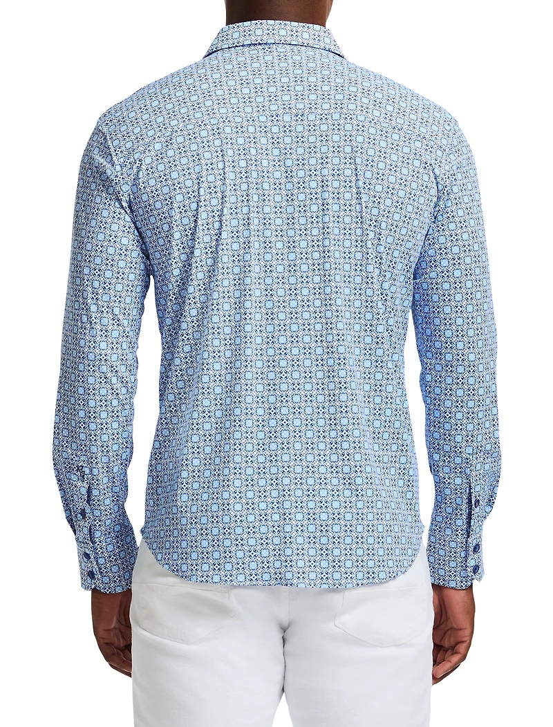 Caspian Geometric Stretch Sport Shirt
