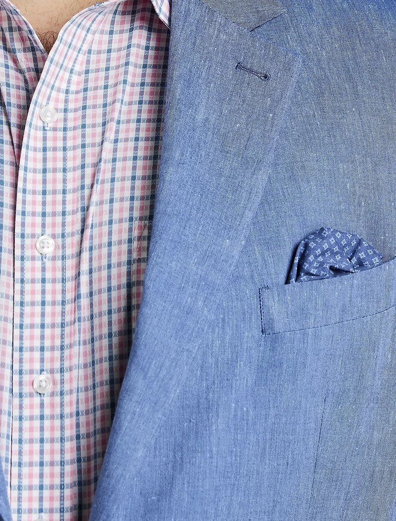 Linen-Blend Suit Jacket