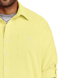 Washed Oxford Rolled-Sleeve Sport Shirt