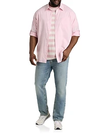 Washed Oxford Rolled-Sleeve Sport Shirt