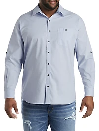 Washed Oxford Rolled-Sleeve Sport Shirt