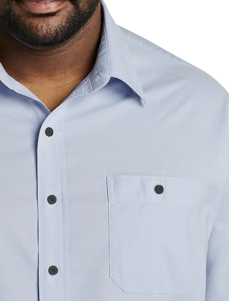Washed Oxford Rolled-Sleeve Sport Shirt