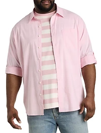 Washed Oxford Rolled-Sleeve Sport Shirt