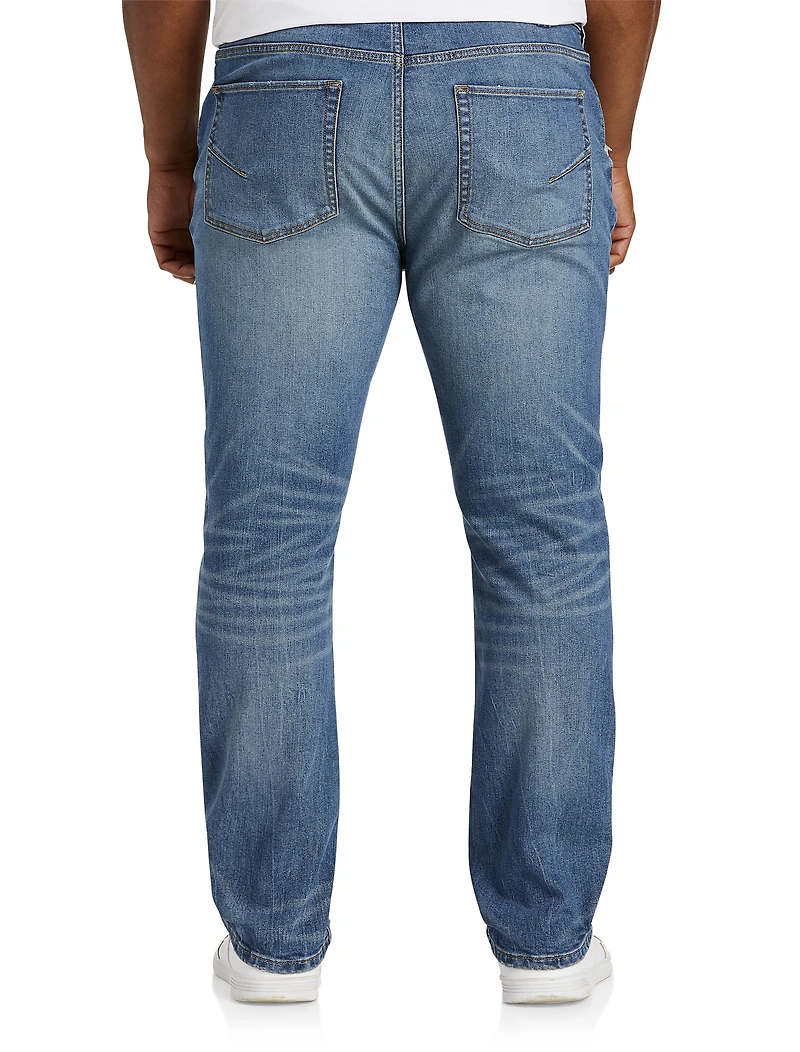 Damaged Blue Tapered-Fit Destructed Jeans