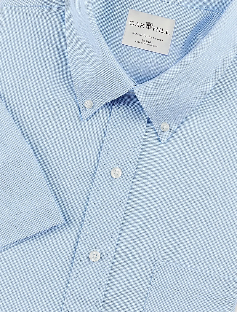 Short-Sleeve Pinpoint Dress Shirt