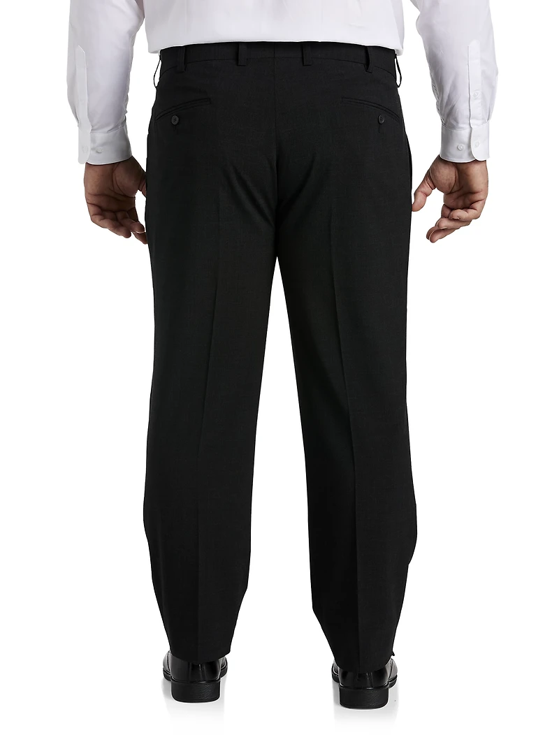 Perfect Fit Waist-Relaxer Flat-Front Suit Pants
