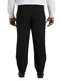 Perfect Fit Waist-Relaxer Flat-Front Suit Pants