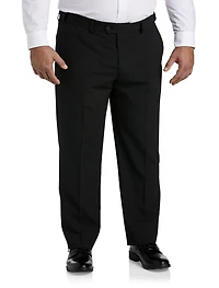 Perfect Fit Waist-Relaxer Flat-Front Suit Pants