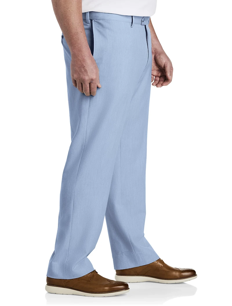 Textured Waist-Relaxer Dress Pants