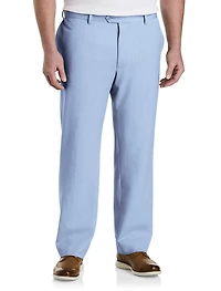 Textured Waist-Relaxer Dress Pants