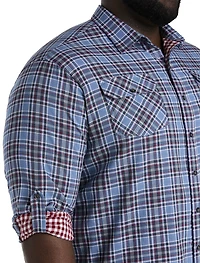 Plaid Rolled-Sleeve Sport Shirt