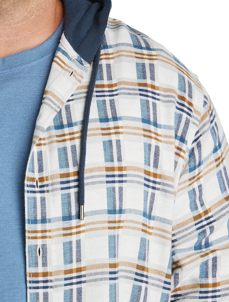 Plaid Hooded Shirt Jacket