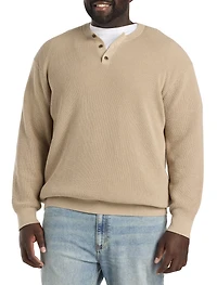 Henley Waffle-Knit Sweater
