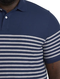 Double Stripe Heathered Polo Shirt