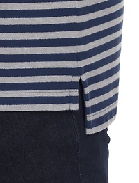 Double Stripe Heathered Polo Shirt