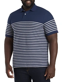 Double Stripe Heathered Polo Shirt