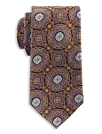 Large Medallion Silk Tie