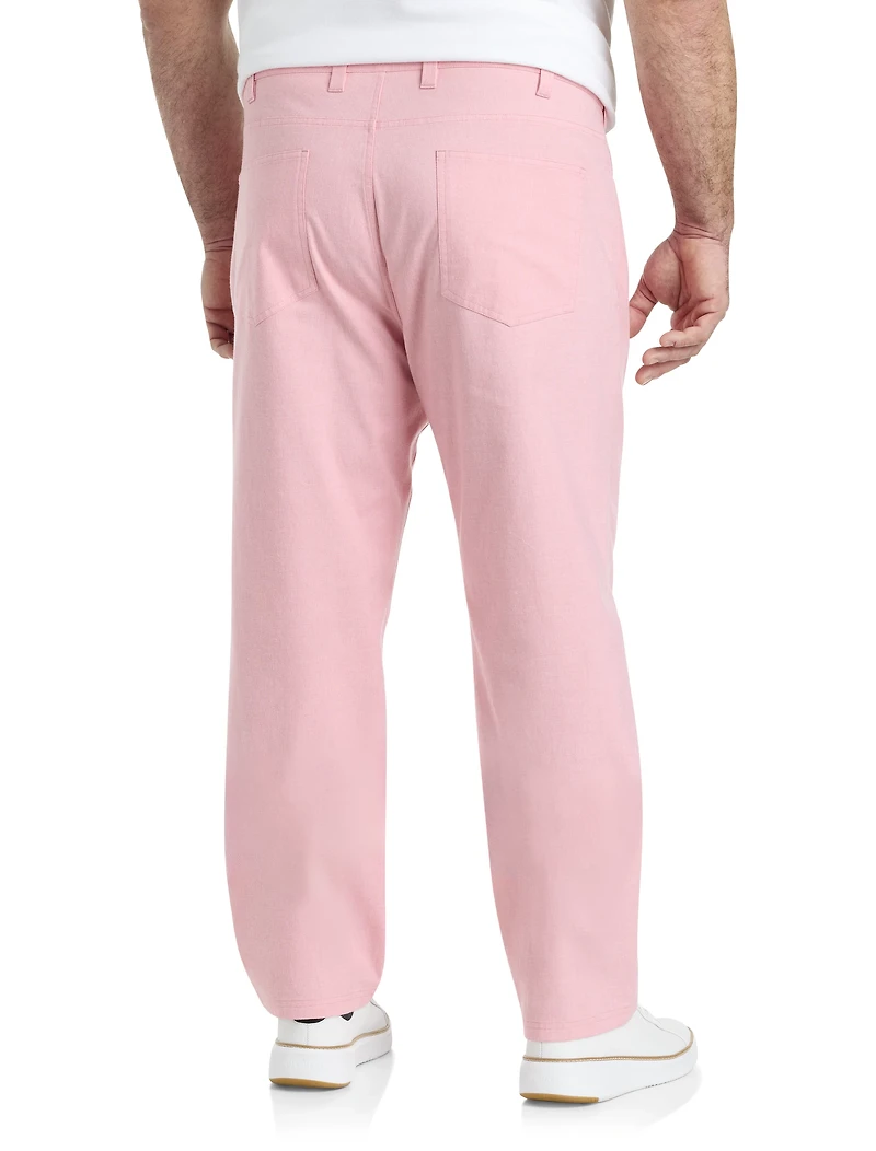 Straight-Fit Chambray 5-Pocket Pants
