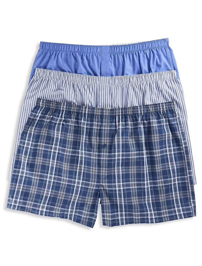 3-pk 4.5 Inch Plaid Woven Boxers