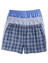 3-pk 4.5 Inch Plaid Woven Boxers