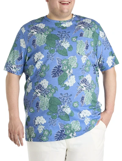 Floral Print Moisture-Wicking Pocket T-Shirt