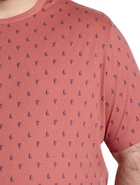 Sailboat Print Moisture-Wicking T-Shirt