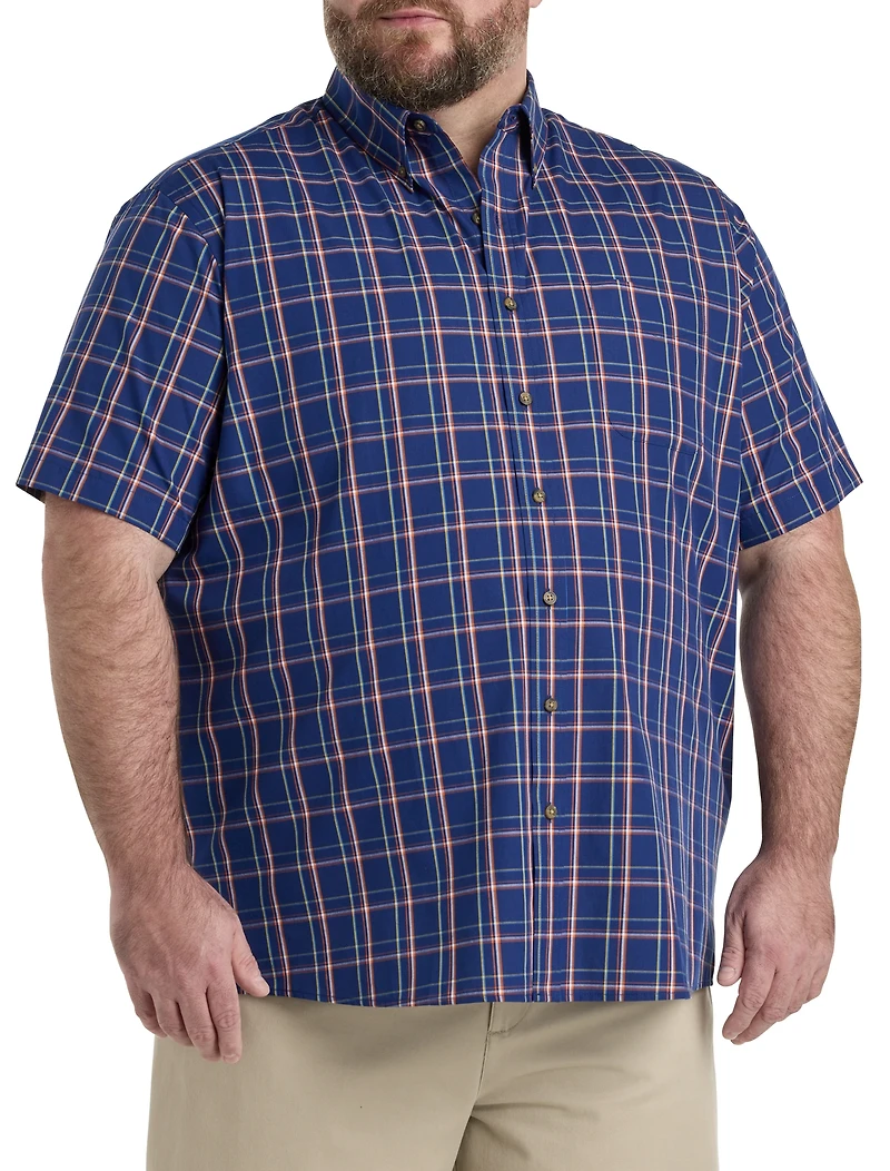 Easy-Care Large Plaid Sport Shirt
