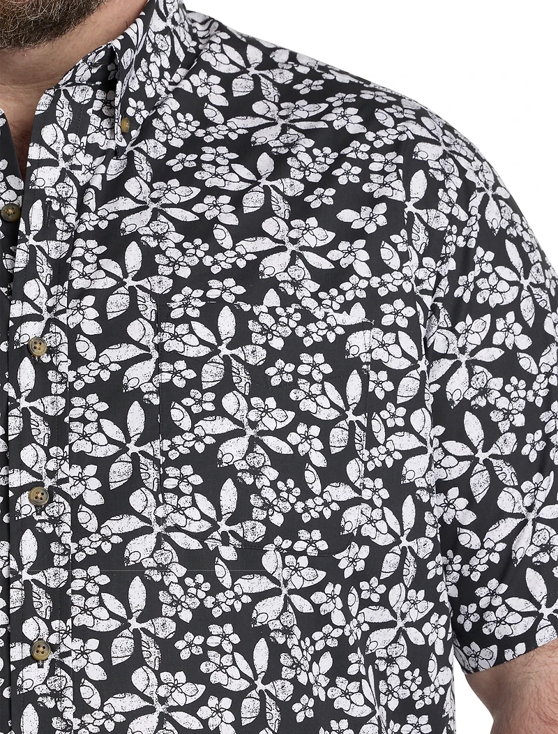 Easy-Care Floral Print Sport Shirt