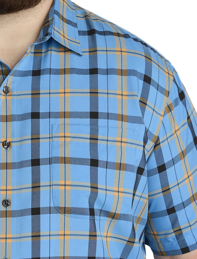 Microfiber Large Plaid Sport Shirt