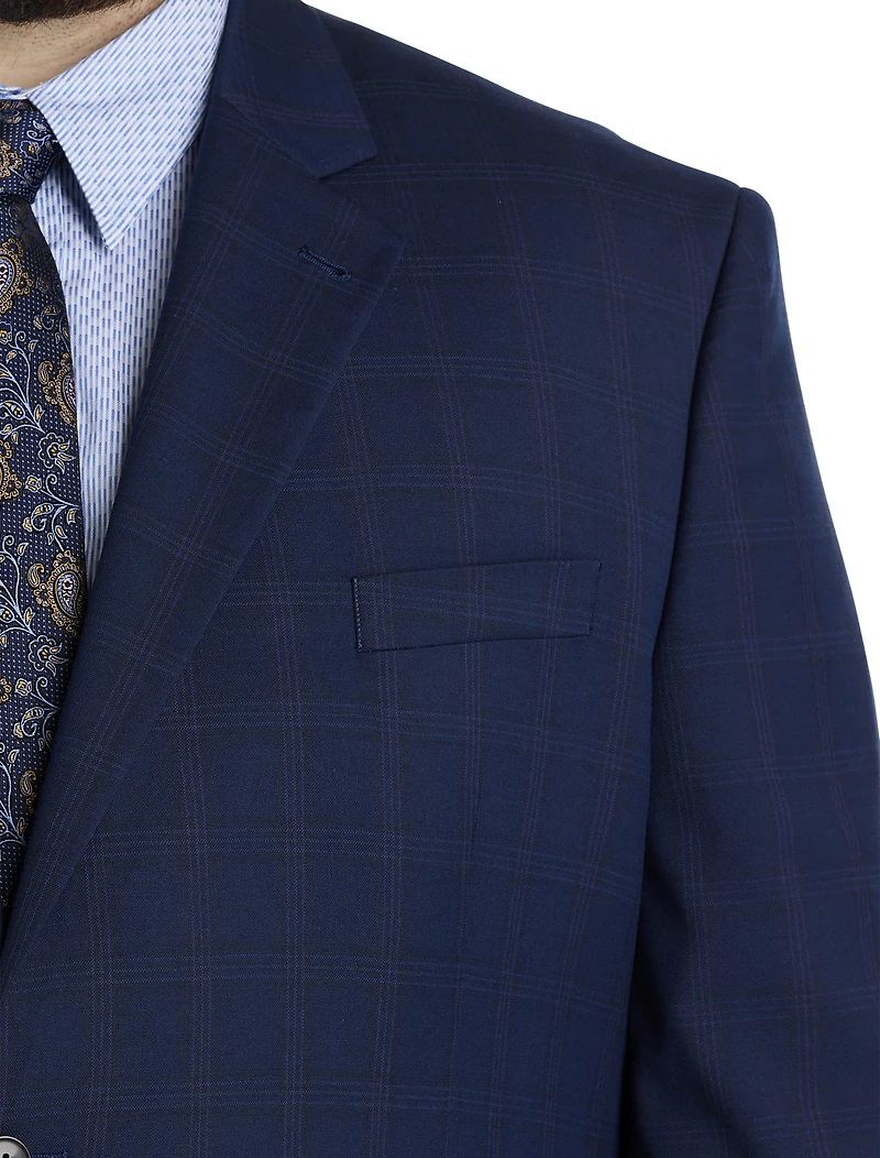Jacket-Relaxer Windowpane Suit Jacket