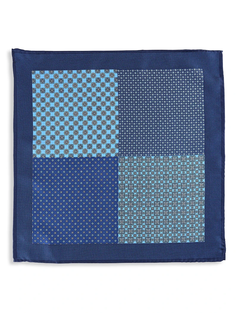 Geometric Patterned Silk Pocket Square