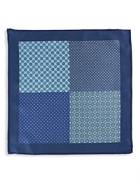 Geometric Patterned Silk Pocket Square